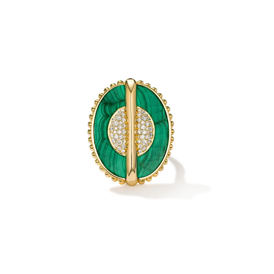 As Above So Below Ring in Malachite
