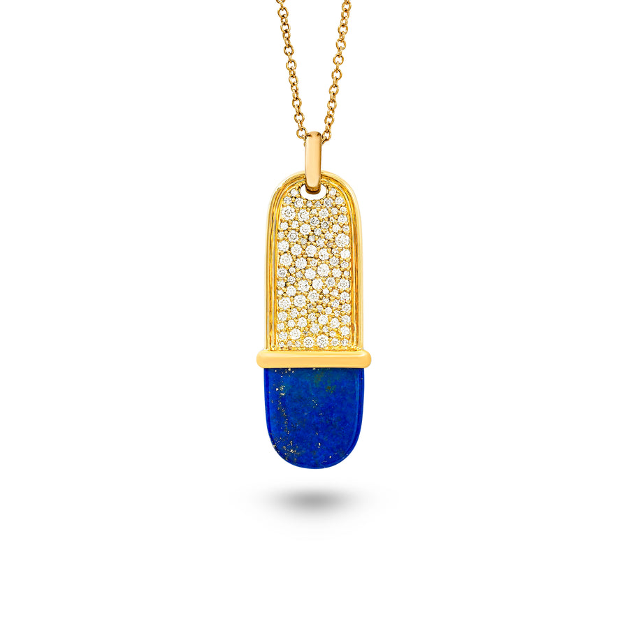 Amrita Long tag Necklace with Lapis Lazuli