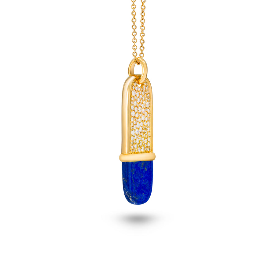 Amrita Long tag Necklace with Lapis Lazuli