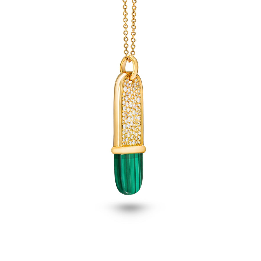 Amrita Long tag Necklace with Malachite