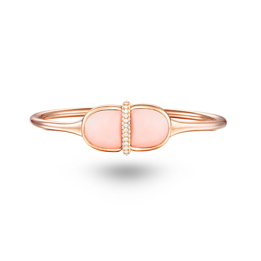 Amrita Round Bangle in Pink Opal