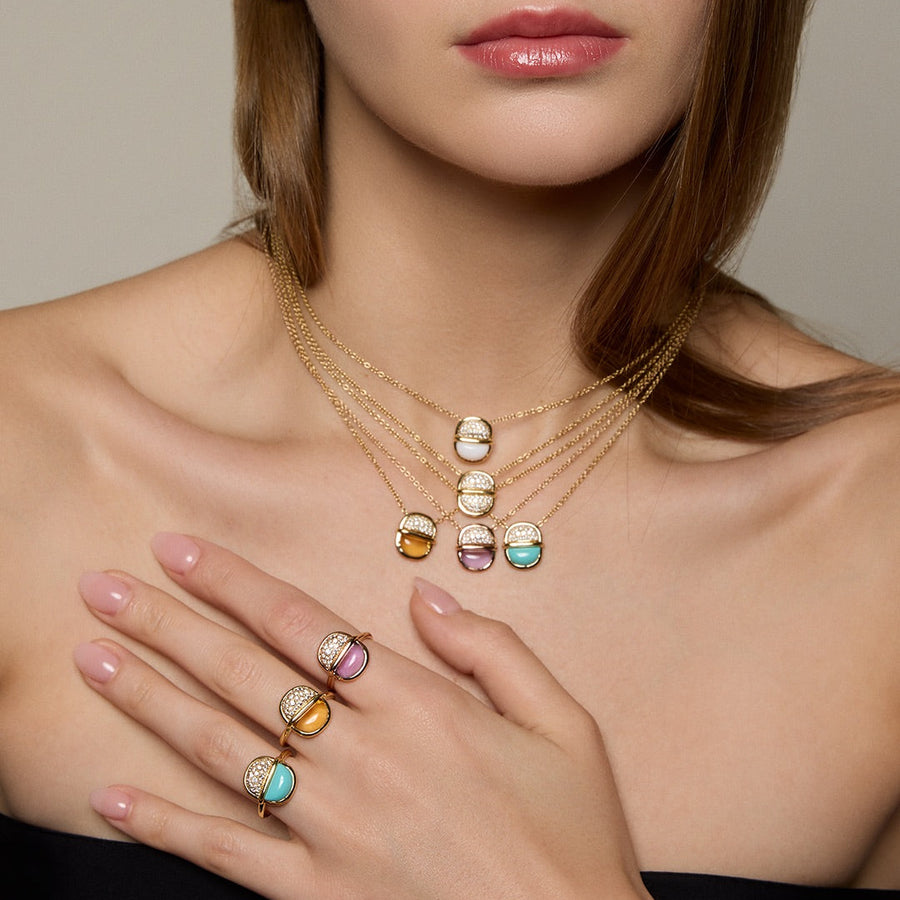 Small Round Rings Amrita Small Round Ring in Amethyst and Diamonds – MARCELINE PARIS