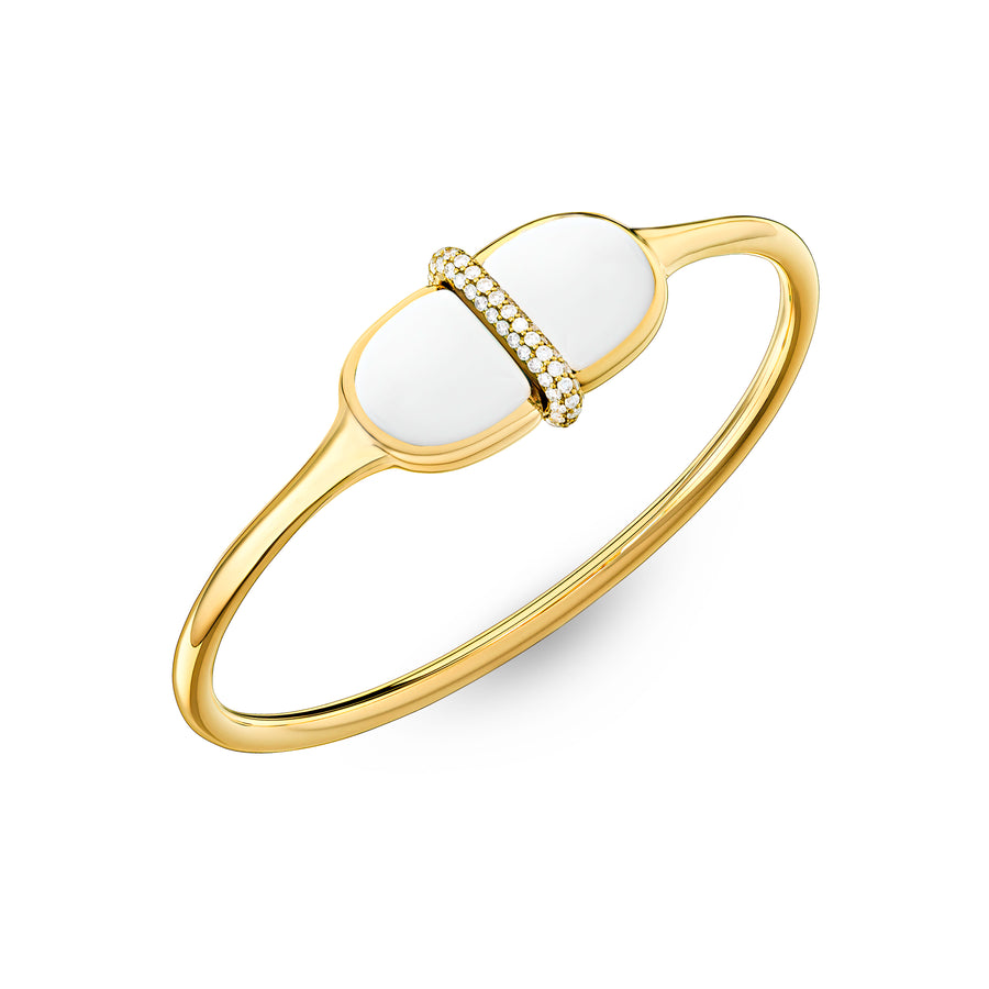 Amrita Round Bangle in White Ceramic