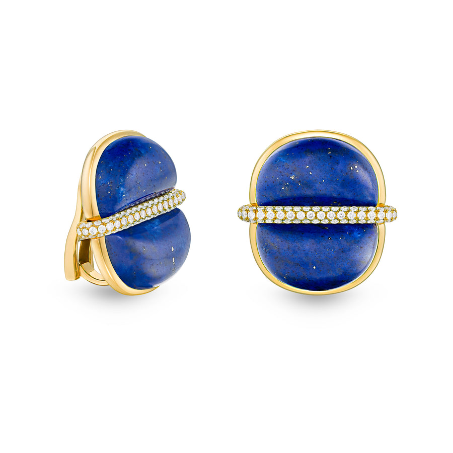 Amrita Round Earrings in Lapis Lazuli