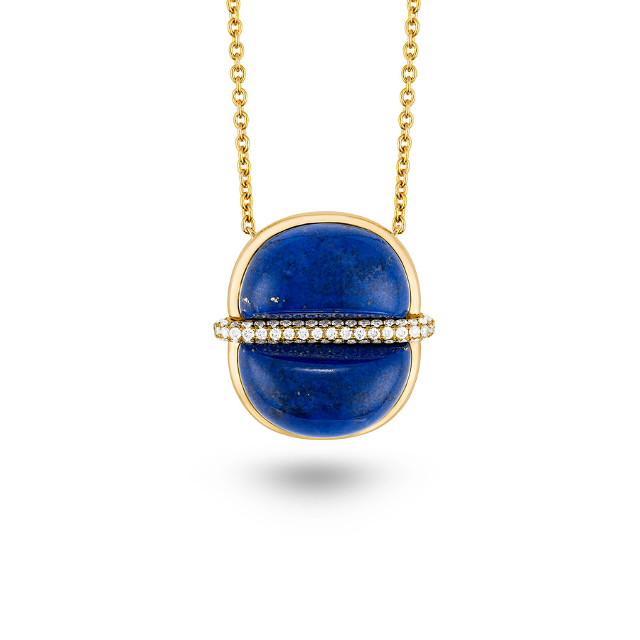 Amrita Round Necklace in Lapis Lazuli