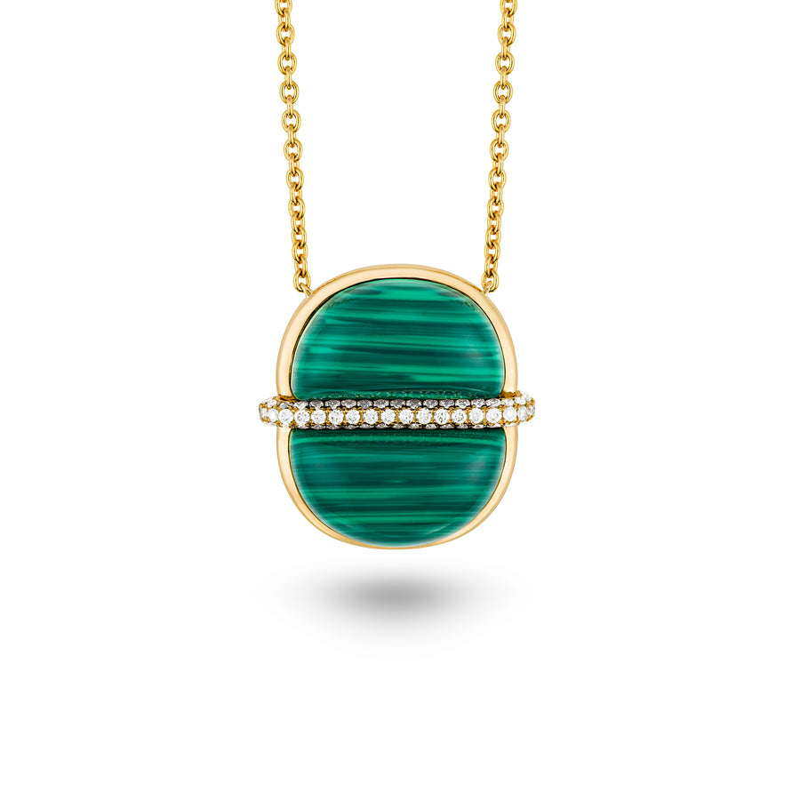 Amrita Round Necklace in Malachite