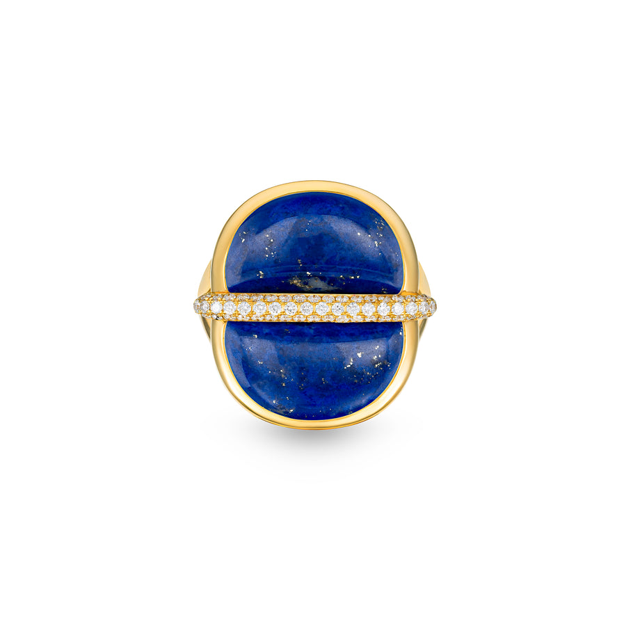 Amrita Round Ring in Lapis Lazuli