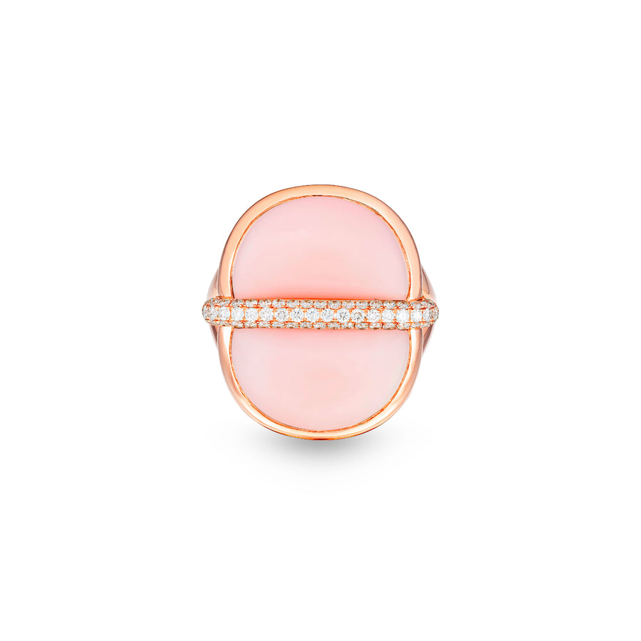 Amrita Round Ring in Pink Opal