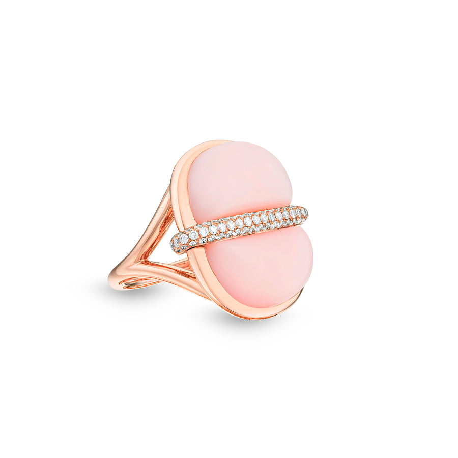 Amrita Round Ring in Pink Opal