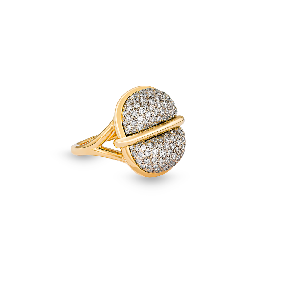 Amrita Small Round Ring in Full Diamonds