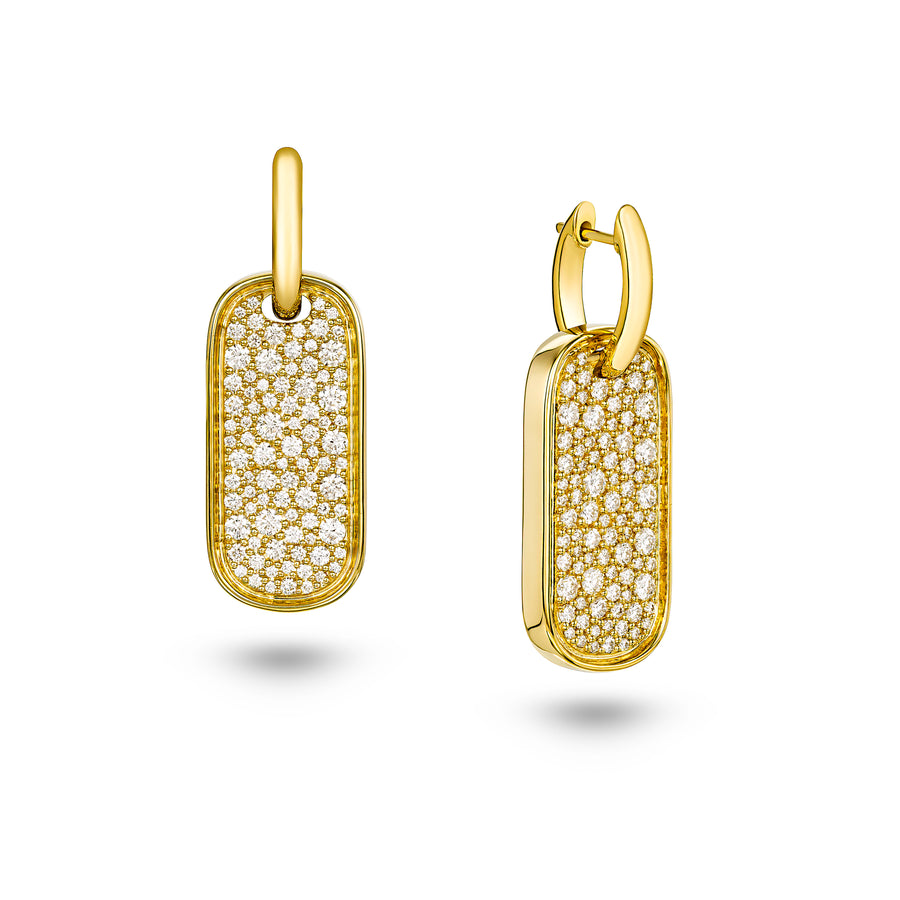 Amrita Small Tag Earrings in Full Diamonds