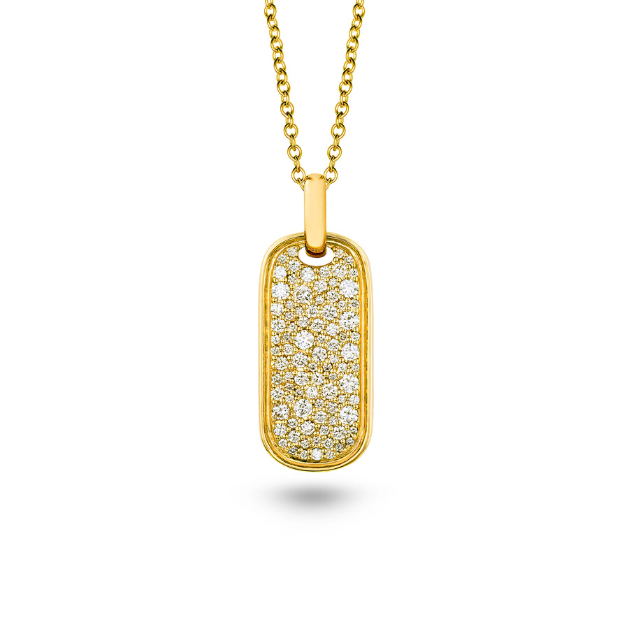 Amrita Small Tag Necklace in Full Diamonds