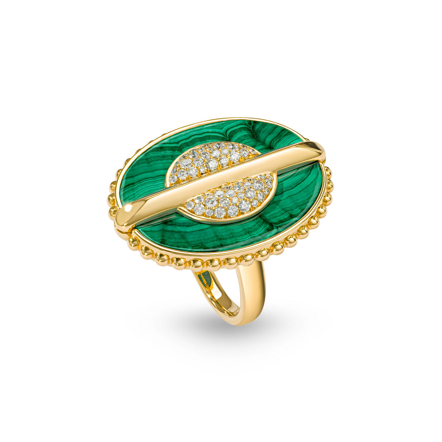 As Above So Below Ring in Malachite