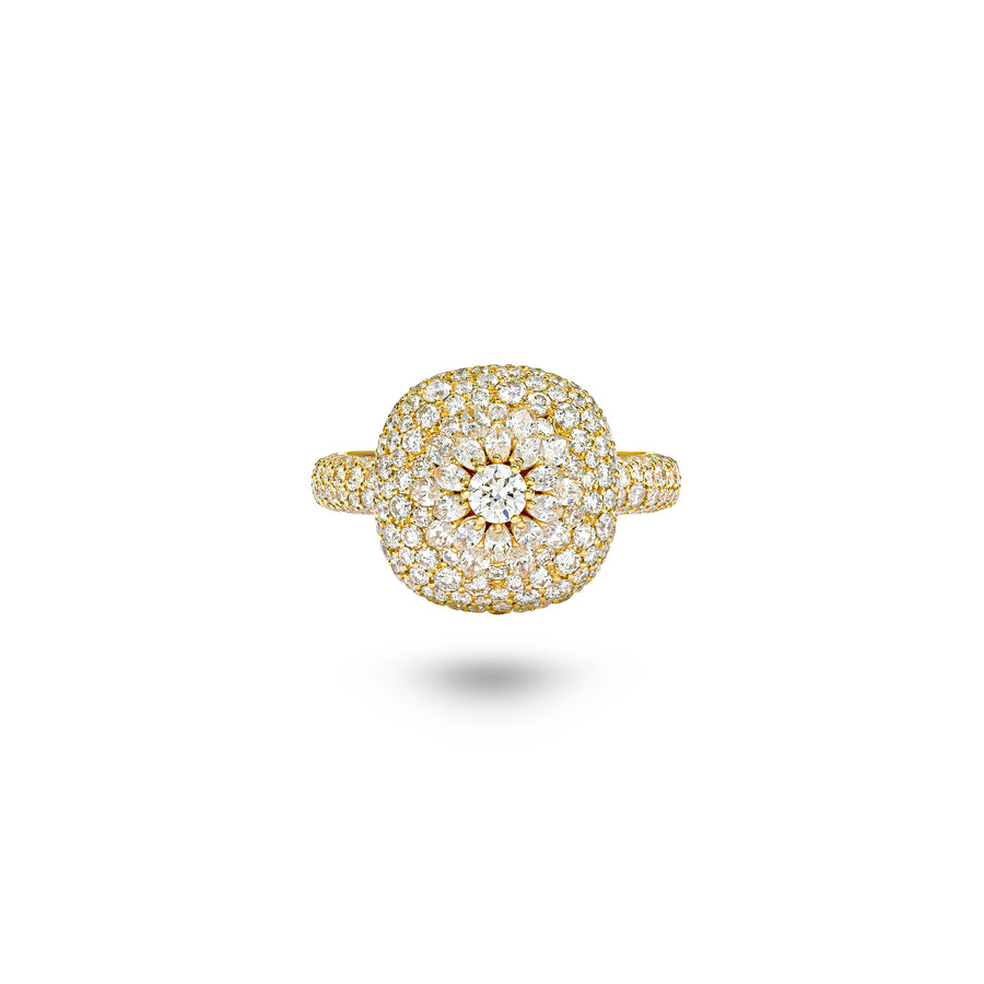 Daisy Cushion Ring in Full Diamonds