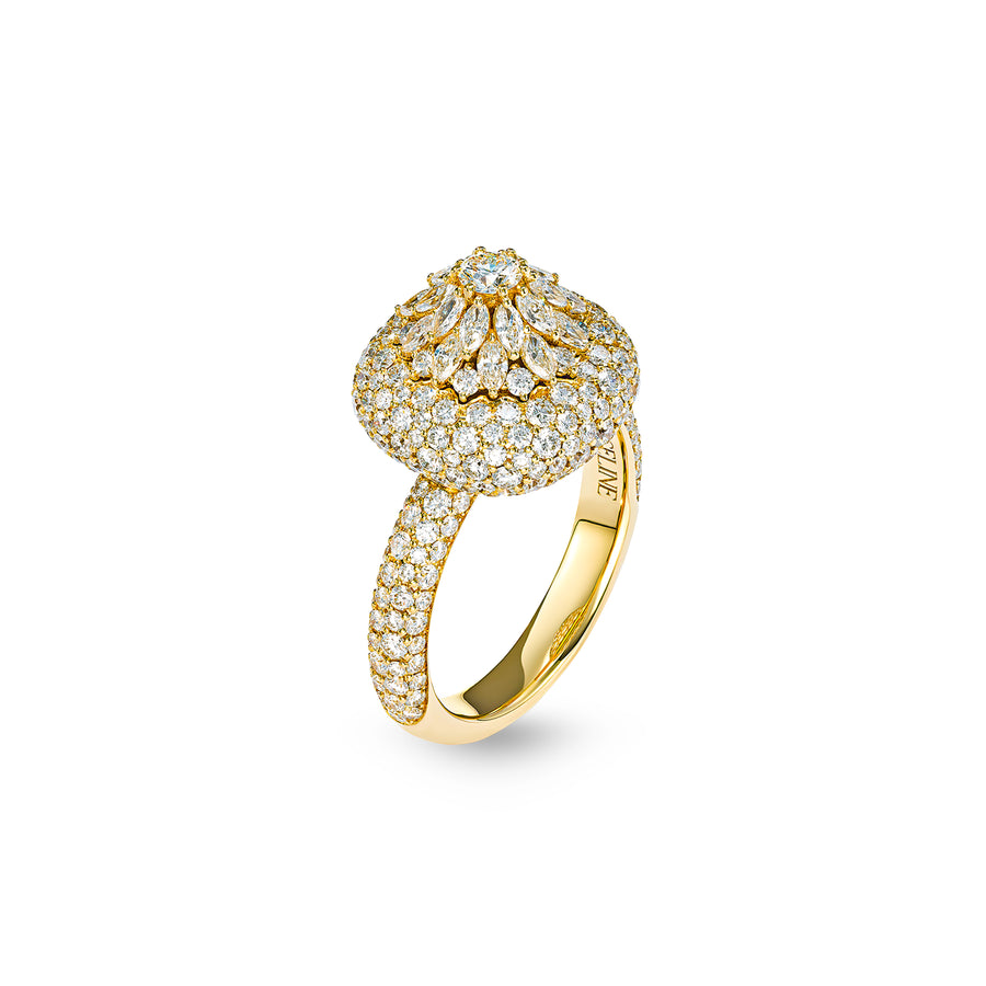 Daisy Cushion Ring in Full Diamonds