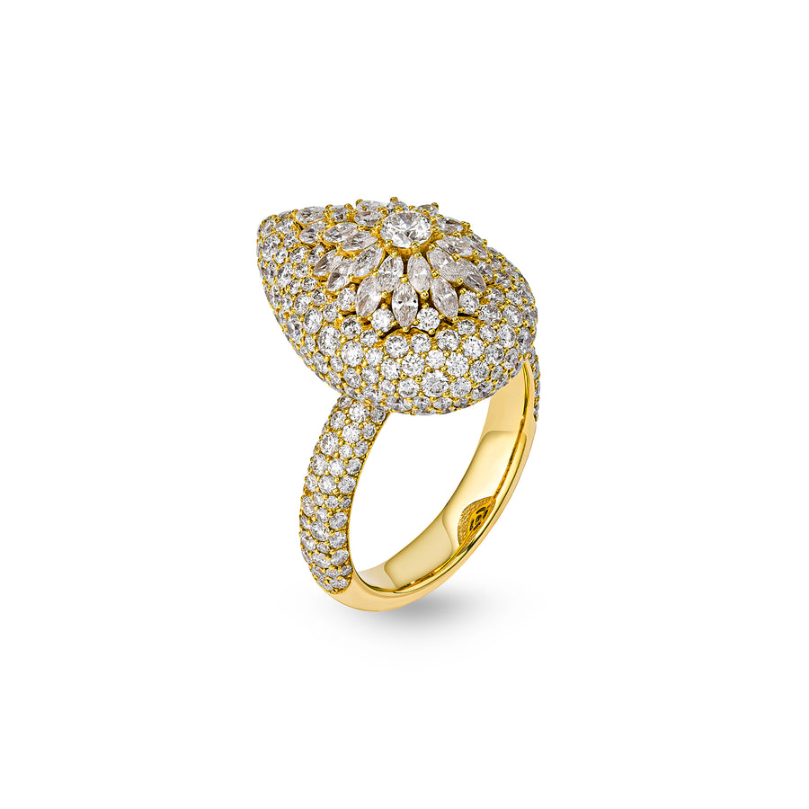 Daisy Pear-shape Ring in Full Diamonds