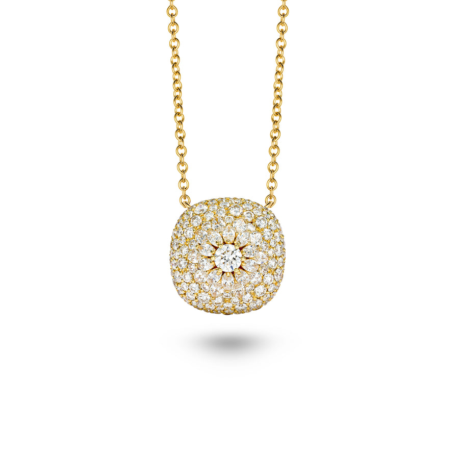 Daisy Cushion Necklace in Full Diamonds