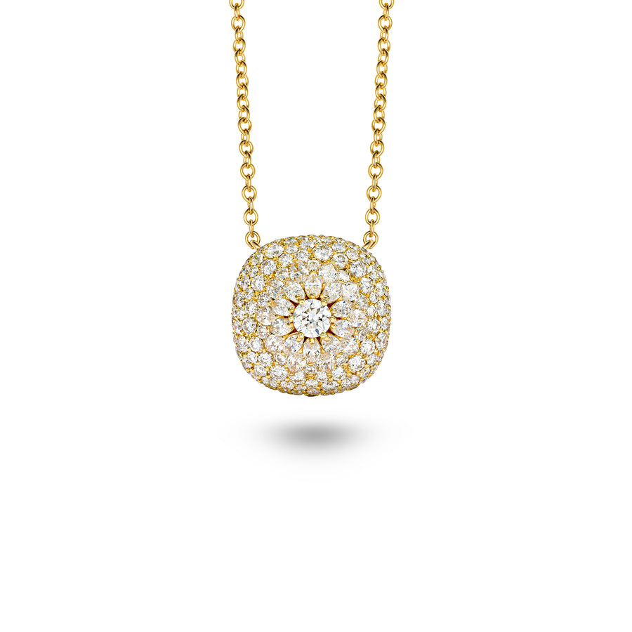 Daisy Cushion Necklace in Full Diamonds