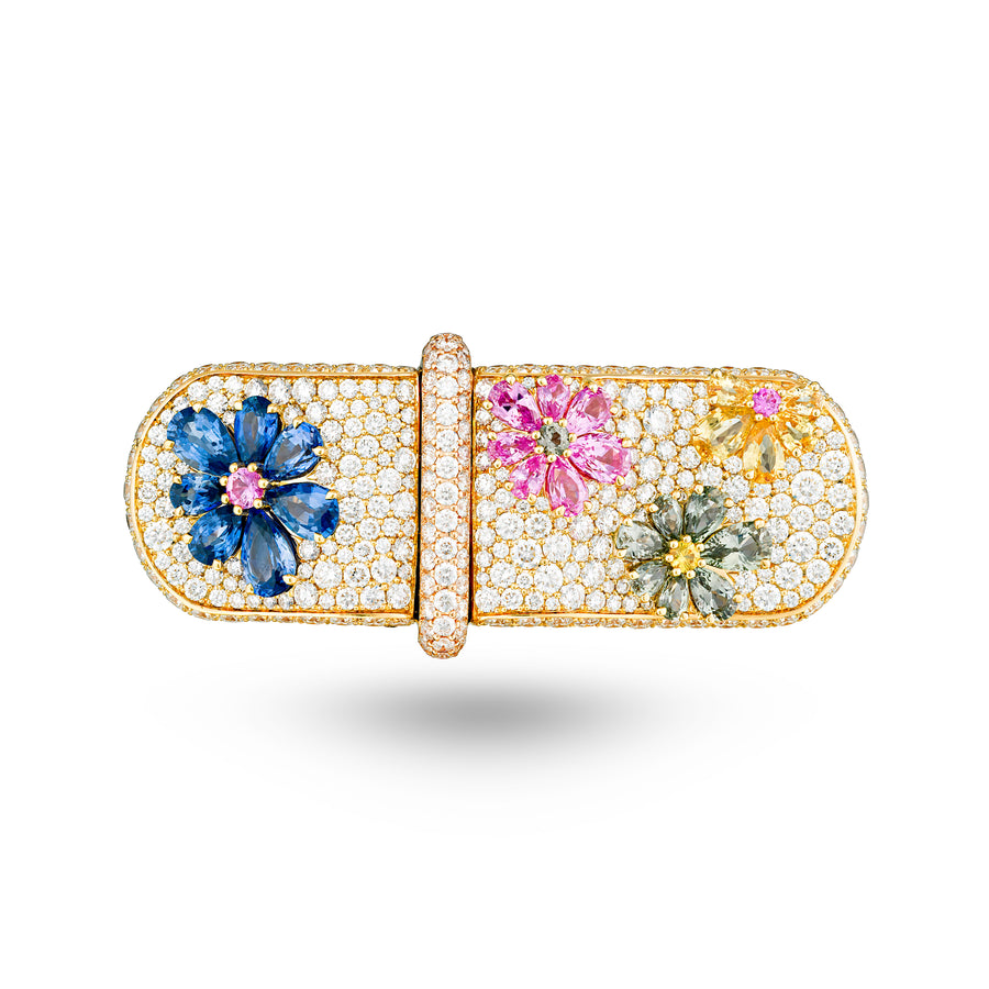 Double Eden Ring with Sapphire Flowers