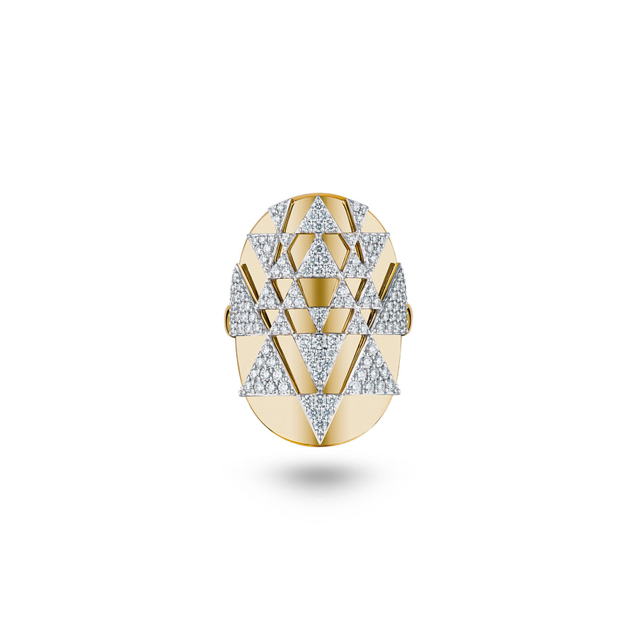 Full Diamond Sacred Yantra Ring