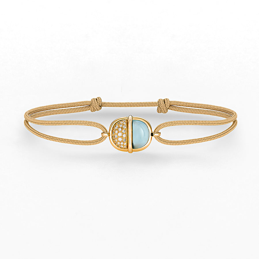 Amrita Round Cord Bracelet in Blue Topaz and Diamonds
