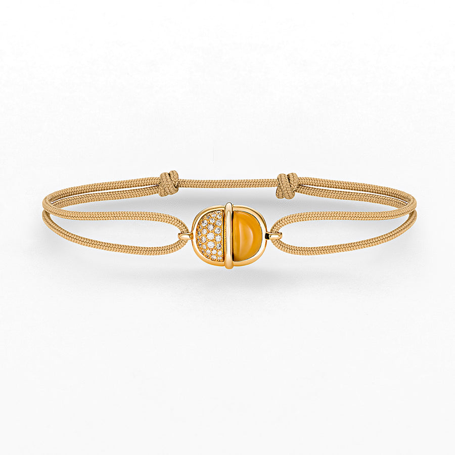 Amrita Round Cord Bracelet in Citrine and Diamonds
