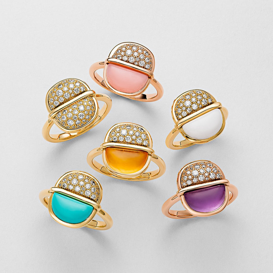 Small Round Rings Amrita Small Round Ring in Amethyst and Diamonds – MARCELINE PARIS