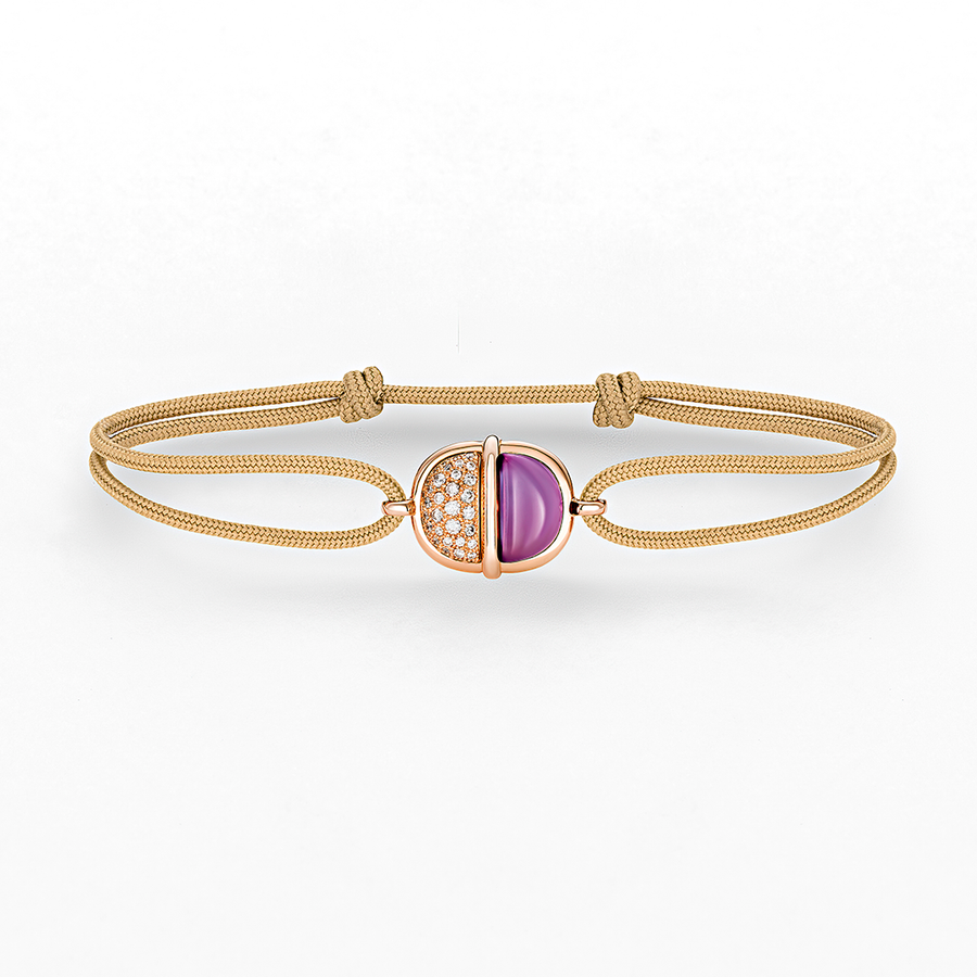 Amrita Round Cord Bracelet in Amethyst and Diamonds