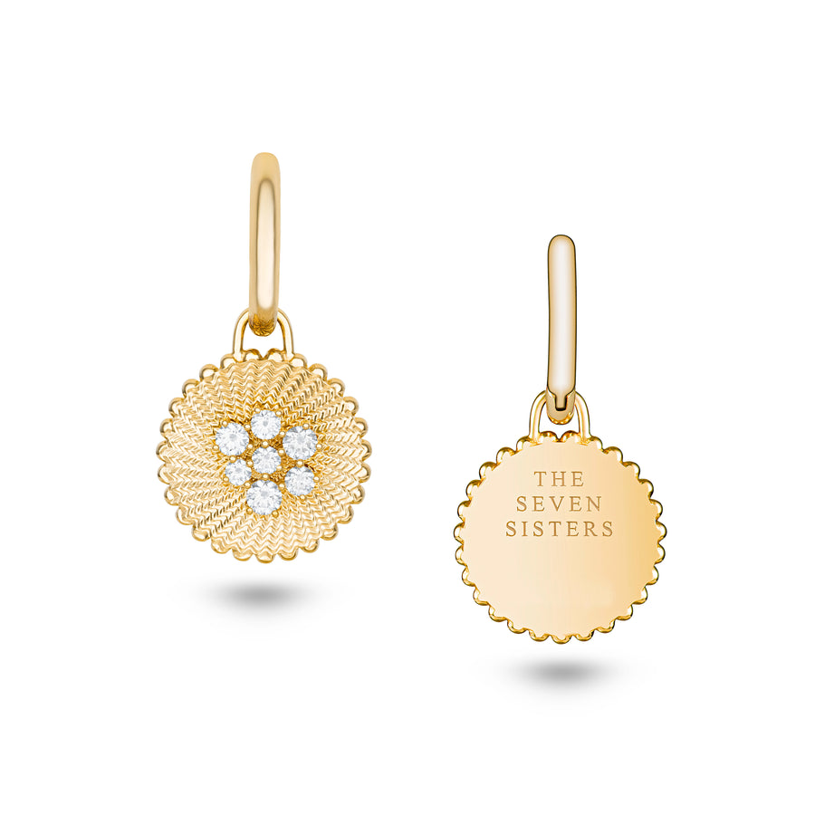 Seven Sisters Diamond Earrings with Gold Hoops