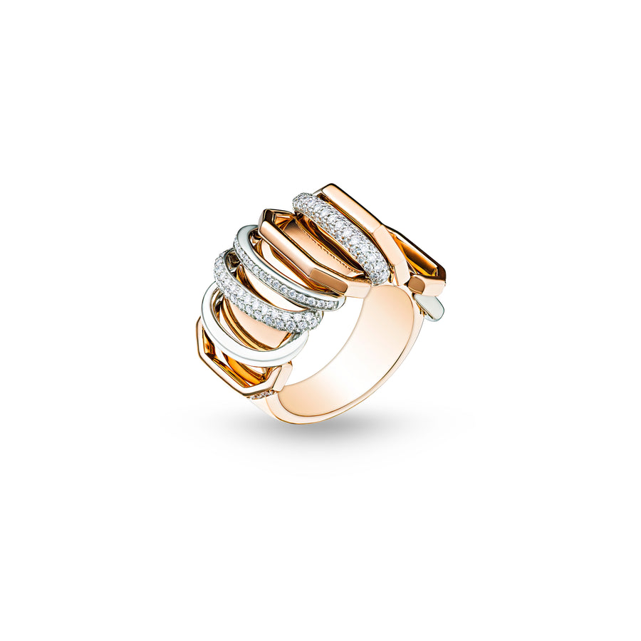 Whisper Ring in Rose and White Gold