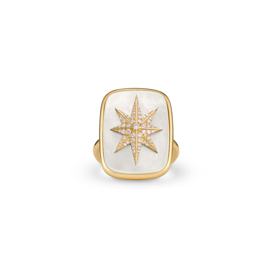 A Star is Born Ring with White Mother of Pearl