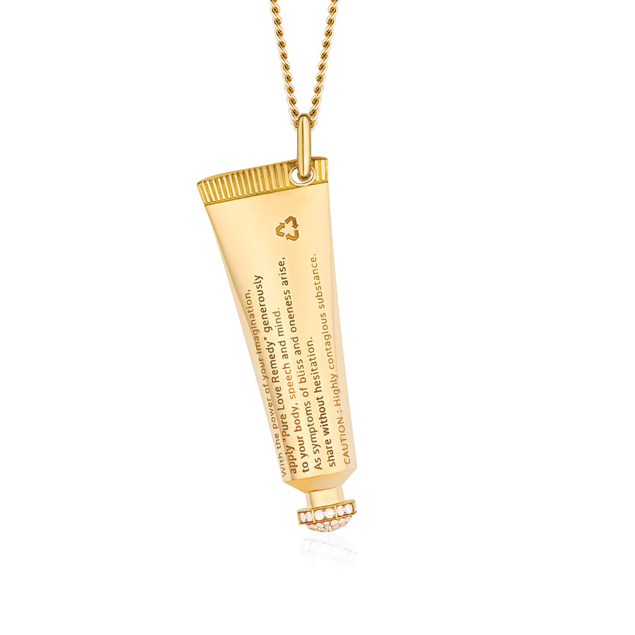 Pure Love Remedy Necklace Yellow Gold with Enamel